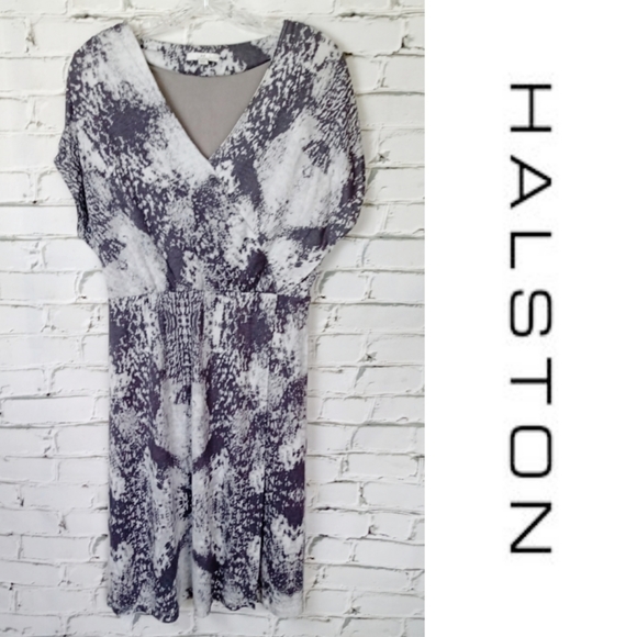 H by HALSTON Womens Multicolor Short Sleeve Dress - Picture 1 of 10